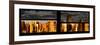 Window View with Venetian Blinds: Panoramic View - 42nd Street and Times Square at Sunset-Philippe Hugonnard-Framed Photographic Print