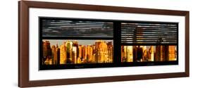 Window View with Venetian Blinds: Panoramic View - 42nd Street and Times Square at Sunset-Philippe Hugonnard-Framed Photographic Print