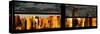 Window View with Venetian Blinds: Panoramic View - 42nd Street and Times Square at Sunset-Philippe Hugonnard-Stretched Canvas