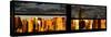 Window View with Venetian Blinds: Panoramic View - 42nd Street and Times Square at Sunset-Philippe Hugonnard-Stretched Canvas