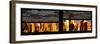 Window View with Venetian Blinds: Panoramic View - 42nd Street and Times Square at Sunset-Philippe Hugonnard-Framed Photographic Print