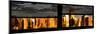 Window View with Venetian Blinds: Panoramic View - 42nd Street and Times Square at Sunset-Philippe Hugonnard-Mounted Photographic Print