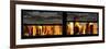 Window View with Venetian Blinds: Panoramic View - 42nd Street and Times Square at Sunset-Philippe Hugonnard-Framed Photographic Print