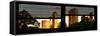 Window View with Venetian Blinds: Panoramic View of Buildings along Central Park at Sunset-Philippe Hugonnard-Framed Stretched Canvas