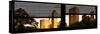 Window View with Venetian Blinds: Panoramic View of Buildings along Central Park at Sunset-Philippe Hugonnard-Stretched Canvas