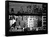 Window View with Venetian Blinds: Queensboro Bridge Sign-Philippe Hugonnard-Framed Stretched Canvas