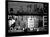 Window View with Venetian Blinds: Queensboro Bridge Sign-Philippe Hugonnard-Stretched Canvas