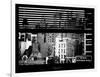 Window View with Venetian Blinds: Queensboro Bridge Sign-Philippe Hugonnard-Framed Photographic Print