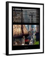 Window View with Venetian Blinds: Roosevelt Island Tram and Ed Koch Queensboro Bridge-Philippe Hugonnard-Framed Photographic Print