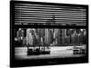 Window View with Venetian Blinds: Skyline Lower Manhattan with Chrysler Building-Philippe Hugonnard-Stretched Canvas