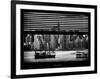 Window View with Venetian Blinds: Skyline Lower Manhattan with Chrysler Building-Philippe Hugonnard-Framed Photographic Print