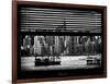 Window View with Venetian Blinds: Skyline Lower Manhattan with Chrysler Building-Philippe Hugonnard-Framed Photographic Print