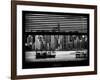 Window View with Venetian Blinds: Skyline Lower Manhattan with Chrysler Building-Philippe Hugonnard-Framed Photographic Print