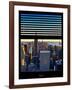 Window View with Venetian Blinds: Skyline NYC with the Empire State Building and 1WTC at Sunset-Philippe Hugonnard-Framed Photographic Print