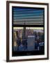 Window View with Venetian Blinds: Skyline NYC with the Empire State Building and 1WTC at Sunset-Philippe Hugonnard-Framed Photographic Print