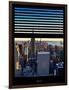 Window View with Venetian Blinds: Skyline NYC with the Empire State Building and 1WTC at Sunset-Philippe Hugonnard-Framed Photographic Print