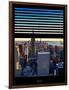 Window View with Venetian Blinds: Skyline NYC with the Empire State Building and 1WTC at Sunset-Philippe Hugonnard-Framed Photographic Print