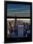 Window View with Venetian Blinds: Skyline NYC with the Empire State Building and 1WTC at Sunset-Philippe Hugonnard-Framed Photographic Print