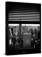 Window View with Venetian Blinds: Skyline NYC with the Empire State Building and 1WTC-Philippe Hugonnard-Stretched Canvas