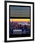 Window View with Venetian Blinds: Skyline of Manhattan at Sunset-Philippe Hugonnard-Framed Photographic Print