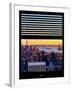 Window View with Venetian Blinds: Skyline of Manhattan at Sunset-Philippe Hugonnard-Framed Photographic Print