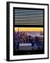 Window View with Venetian Blinds: Skyline of Manhattan at Sunset-Philippe Hugonnard-Framed Photographic Print