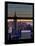 Window View with Venetian Blinds: Skyline of Manhattan at Sunset-Philippe Hugonnard-Framed Stretched Canvas