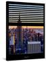 Window View with Venetian Blinds: Skyline of Manhattan at Sunset-Philippe Hugonnard-Stretched Canvas