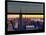 Window View with Venetian Blinds: Skyline of Manhattan at Sunset-Philippe Hugonnard-Stretched Canvas