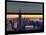 Window View with Venetian Blinds: Skyline of Manhattan at Sunset-Philippe Hugonnard-Mounted Photographic Print