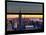 Window View with Venetian Blinds: Skyline of Manhattan at Sunset-Philippe Hugonnard-Mounted Photographic Print