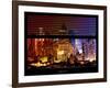 Window View with Venetian Blinds: Skyscrapers and Buildings at Times Square by Night - Manhattan-Philippe Hugonnard-Framed Photographic Print