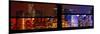 Window View with Venetian Blinds: Skyscrapers and Buildings at Times Square by Night-Philippe Hugonnard-Mounted Photographic Print