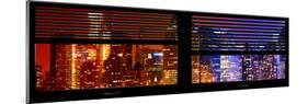 Window View with Venetian Blinds: Skyscrapers and Buildings at Times Square by Night-Philippe Hugonnard-Mounted Photographic Print