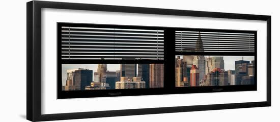 Window View with Venetian Blinds: Skyscrapers and Buildings with the Chrysler Building at Manhattan-Philippe Hugonnard-Framed Photographic Print