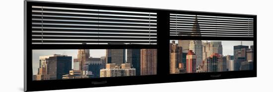 Window View with Venetian Blinds: Skyscrapers and Buildings with the Chrysler Building at Manhattan-Philippe Hugonnard-Mounted Photographic Print