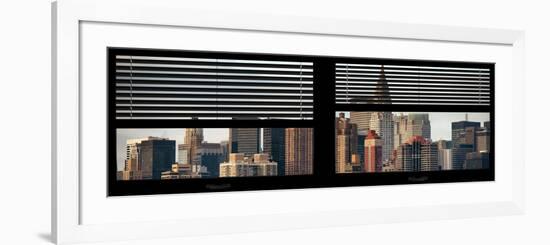 Window View with Venetian Blinds: Skyscrapers and Buildings with the Chrysler Building at Manhattan-Philippe Hugonnard-Framed Photographic Print