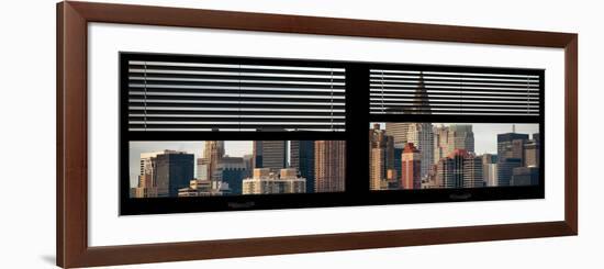 Window View with Venetian Blinds: Skyscrapers and Buildings with the Chrysler Building at Manhattan-Philippe Hugonnard-Framed Photographic Print