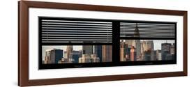 Window View with Venetian Blinds: Skyscrapers and Buildings with the Chrysler Building at Manhattan-Philippe Hugonnard-Framed Photographic Print