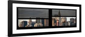 Window View with Venetian Blinds: Skyscrapers and Buildings with the Chrysler Building at Manhattan-Philippe Hugonnard-Framed Photographic Print