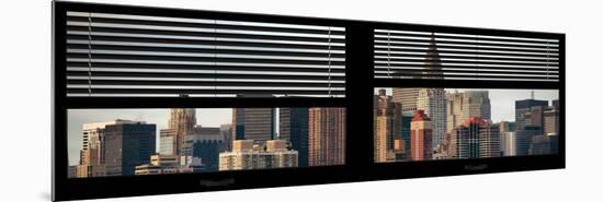 Window View with Venetian Blinds: Skyscrapers and Buildings with the Chrysler Building at Manhattan-Philippe Hugonnard-Mounted Photographic Print