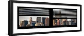 Window View with Venetian Blinds: Skyscrapers and Buildings with the Chrysler Building at Manhattan-Philippe Hugonnard-Framed Photographic Print
