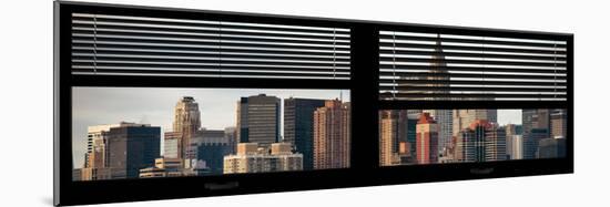 Window View with Venetian Blinds: Skyscrapers and Buildings with the Chrysler Building at Manhattan-Philippe Hugonnard-Mounted Photographic Print