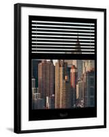 Window View with Venetian Blinds: Skyscrapers and Buildings with the Chrysler Building at Manhattan-Philippe Hugonnard-Framed Photographic Print