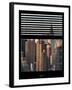 Window View with Venetian Blinds: Skyscrapers and Buildings with the Chrysler Building at Manhattan-Philippe Hugonnard-Framed Photographic Print