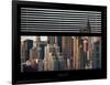 Window View with Venetian Blinds: Skyscrapers and Buildings with the Chrysler Building at Manhattan-Philippe Hugonnard-Framed Photographic Print