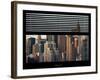 Window View with Venetian Blinds: Skyscrapers and Buildings with the Chrysler Building at Manhattan-Philippe Hugonnard-Framed Photographic Print