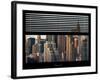 Window View with Venetian Blinds: Skyscrapers and Buildings with the Chrysler Building at Manhattan-Philippe Hugonnard-Framed Photographic Print