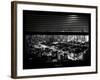 Window View with Venetian Blinds: Skyscrapers and Buildingsand Times Square by Night-Philippe Hugonnard-Framed Photographic Print