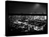 Window View with Venetian Blinds: Skyscrapers and Buildingsand Times Square by Night-Philippe Hugonnard-Stretched Canvas
